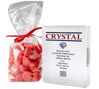 Plastic Polythene Food Bags 2000Pcs 12" x 18" 100Gauge Crystal Clear Strong Poly Storage Bags By Tezraftaar®