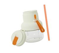 Plastic Portable Blender With 2 Lids Large Capacity Electric USB Juicer Blender 12 Blades For Kitchen Office Travel Gym(Orange)