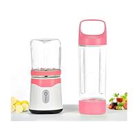 Plastic Portable Blender With Ravel Cup Cordless Portable Juicer Six Blades Blender Cup For Kitchen Office Travel Gym(Pale Red)