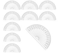 Plastic Protractor,10 PCS Protractor Geometry Set 4 Inch Plastic Math Protractor Clear Protractor 180 Degrees Geometry Set for Classroom School Office Students Teachers