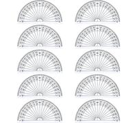 Plastic Protractor for Angle Measurement Student Math 180 Degrees, 4 Inches, Clear, 10 Pack