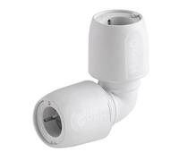 Plastic Push-FIT Equal 90° Elbow 15MM, Suitable for Drinking Water, Suitable for Water Systems, Suitable for Hard & Soft Water Areas, 1 in Pack