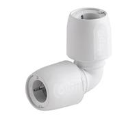 Plastic Push-FIT Equal 90° Elbows 15MM, Suitable for Drinking Water, Suitable for Water Systems, Suitable for Hard & Soft Water Areas, 10 in Pack