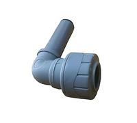 Plastic Push-FIT Equal 90° Spigot Elbow 15MM, Suitable for Drinking Water, Suitable for Water Systems, Suitable for Hard & Soft Water Areas, 1 in Pack