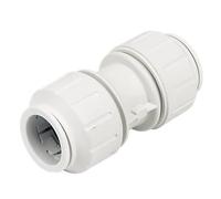 Plastic Push-FIT Equal Coupler 28MM, Suitable for Drinking Water, Suitable for Water Systems, Suitable for Hard & Soft Water Areas, 1 in Pack