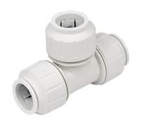 Plastic Push-FIT Equal TEE 28MM, Suitable for Drinking Water, Suitable for Water Systems, Suitable for Hard & Soft Water Areas, 1 in Pack