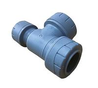 Plastic Push-FIT REDUCING TEE 22MM X 15MM X 22MM, Suitable for Drinking Water, Suitable for Water Systems, Suitable for Hard & Soft Water Areas, 1 in Pack