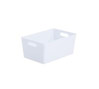PLASTIC QUALITY HANDY STUDIO BASKET WITH HANDLE STORAGE TIDY ORGANIZER BASKETS UK (35x26x15 cm, White 3 Basket)