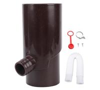 Plastic Rainwater Diverter Kit for Water Butt - 8cm Round Downpipe Diverter with Brown Connector | Connects Downpipe to Water Butt (Brown)
