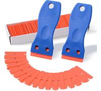 Plastic Razor Blade Scrapers Comprising Two Scraping Tools And One Hundred Blades For Washer Removal.