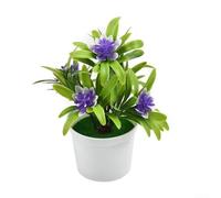 Plastic Realistic Flowers Pot with Lotus and Leaves Design Suitable for Decorating Offices, Homes, Shops, and Outdoor Areas (Purple)