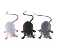 Plastic Realistic Rats Fake Mouse Fake Rat Toys Plastic Squeezable Rats Realistic Halloween Rats Halloween Tricks Pranks Props Toy Prank Package Realistic Mouse Toys 3PCS