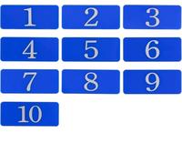 Plastic Rectangle Locker Numbered Sticker Room Number Table Number (1-10, Blue)