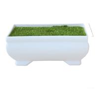 Plastic Rectangular Flower Pot for Artificial Plants Aligning with Minimalist Interior Design Principles Indoors (11cm)