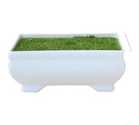 Plastic Rectangular Flower Pot for Artificial Plants Aligning with Minimalist Interior Design Principles Indoors (10 Cm)