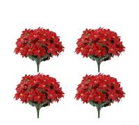 Plastic Red Poinsettia Stems 36cm Weatherproof Plastic Red