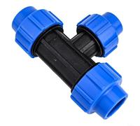 Plastic Reducing Tee Fitting Compatible with Standard PE Pipe Sizes for Irrigation Pipeline Branching (25x20x25)