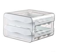 Plastic Refrigerator Egg Organizer With Two-Layer Sliding Drawers, Ventilation Features, And Crack-Resistant Compartment Layout
