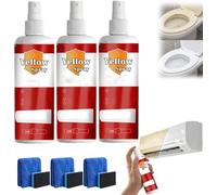 Plastic Renew Yellow-Off Spray Cleaner,Fast-Acting Multi Purpose Plastic Yellowing Remover Spray,Removes Yellow Stains,Restores Bright Finish On Old Appliances (3 Pcs)