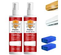 Plastic Renew Yellow-Off Spray Cleaner, Plastic Yellowing Remover Spray, Paint Remover for Plastics, Toilet Seat Cleaner for YellowStains, Heavy Duty Yellow Stain Remover for Toilet Seat, 100ml (2PC)