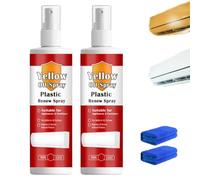 Plastic Renew Yellow-Off Spray Cleaner, Yellowing Remover, Multi Purpose Plastic Yellowing Remover Spray, Fast-Acting Rubber Restorer, for Air Conditioner, Toilet Seats and Household Appliances (2PCS)