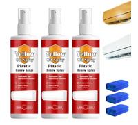 Plastic Renew Yellow-Off Spray Cleaner, Yellowing Remover, Multi Purpose Plastic Yellowing Remover Spray, Fast-Acting Rubber Restorer, for Air Conditioner, Toilet Seats and Household Appliances (3PCS)