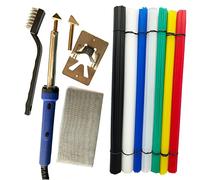 Plastic Repair Welding Kit, with 80W Iron, 90 Plastic Rods, 1 Metal Brush,1 Metal Stand,Reinforcing Mesh, 2 Welder Tips,for Car Bumper,Dashboard,Canoe,Kayak Repair Kit,Plastic Welder Kit for DIY