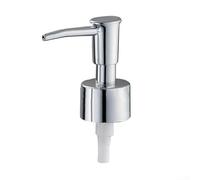 Plastic Replacement Dispensers Pump with Tube Lotion Soap Dispenser Pumps Head Replacement Bathroom Shampoo Conditioner Pump(Bright silver)