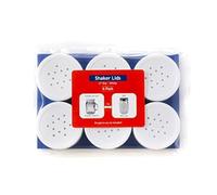 Plastic Replacement Lids for Golden Harvest Salt & Pepper Shaker Jars 2" Dia (6-Pack/White)