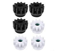 Plastic Replacement Mop Bucket Bearing Gear Part for Easy Mop Pedal Broom Spin Compatible with Most Rotary Mop Brands and Models (3 black + 3 white)
