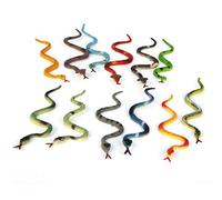 Plastic reptile animal snake toy 12pcs multicolour