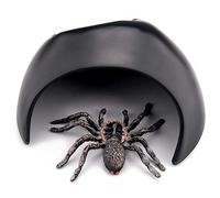 Plastic Reptile Cave, Lizard Snake Tortoise Spider Nest Habitat Reptile Hideouts Box for Aquarium Fish Tank Terrarium Decor[Black]