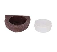 Plastic Reptile Feeder Bowl, Lizard and Chameleon Food Dish with Strong Magnets, Suspended Climbing Pet Feeder for Glass or Tile Enclosures (Brown)