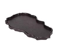 Plastic Reptiles Feeder Basin Drinking Dish NW29 Luminous Color Lake Blue Deep Coffee Color No Sharp Angle Design for Snakes Frogs Lizards Small Pets 14.6x8.9x0.8in (Dark Brown)