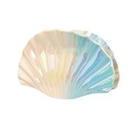 Plastic Resin Hair Clip Gradient Color Hollow Design Shell Shape Claw Durable Material Strong Grip for Back Head Decorative Accessory Simple Style Blue