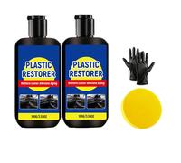 Plastic Restorer, Interior Restorers With Sponge and Gloves, Car Dashboard Restorer, Automotive Plastic Repair Kit For Cars Restores, Faded Plastic, For Faded Bumpers, Dashboard Seats (2PC)