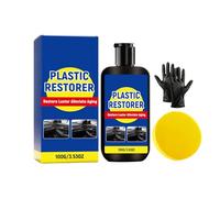 Plastic Restorer, Interior Restorers With Sponge and Gloves, Car Dashboard Restorer, Automotive Plastic Repair Kit For Cars Restores, Faded Plastic, For Faded Bumpers, Dashboard Seats (1PC)