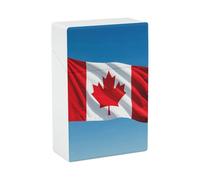 Plastic Retro Canada Flag Cigarette Case Waterproof Cigarette Holder Box for 20pcs King Size Cigarettes, Crush Resistant Cig Case Pack Accessory, Ideal Gift for Smoker Women Men