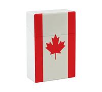 Plastic Retro Canada Flag Pattern Cigarette Case Waterproof Cigarette Holder Box for 20pcs King Size Cigarettes, Crush Resistant Cig Case Pack Accessory, Ideal Gift for Smoker Women Men