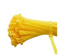 Plastic Reusable Cable Zip Tie Nylon May Wrap Straps Ties Loose Organizer Detachable Bundle(Yellow)