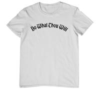 Plastic Revolution Do What Thou Wilt T-Shirt (Inspired by Aleister Crowley) (as8, Alpha, m, Regular, Regular, White T-Shirt with Black Print)