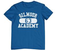 Plastic Revolution Gilmour Academy 63 T-Shirt (UK, Alpha, M, Regular, Regular, Royal Blue T-Shirt with White Print)