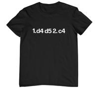 Plastic Revolution Queens Gambit T-Shirt (1.d4 d5 2.c4) Inspired by Chess