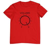 Plastic Revolution Volume Knob 11 T-Shirt (Inspired by Nigels Amp from Spinal Tap Film) (UK, Alpha, XL, Regular, Regular, Red T-Shirt with Black Print)