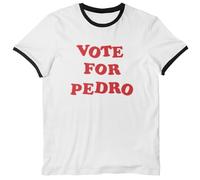 Plastic Revolution Vote for Pedro T-Shirt (UK, Alpha, L, Regular, Regular, White Ringer Style T-Shirt)
