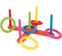 Plastic Ring Toss Game, Outdoor Use - Includes 5 Colourful Rings and 5 Sturdy Poles For Hours of Competitive and Cooperative Play