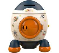Plastic Rocket Piggy Bank Creative Savings Box Children's Toy Piggy Bank for Aged 8-10 Children's Christmas Birthday Gift(Rose)