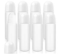 Plastic Roller Bottles 8 Pack White Roll On Bottle Deodorant Containers 100ml/3.38oz | Empty, Refillable, Leak-Proof, Anti-perspirant Dispenser, for Essential Oil, for Perfumes, for Balms