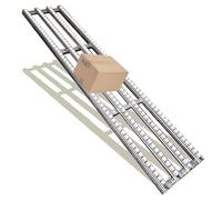 Plastic Roller Unloading SlideUnpowered Flow Rail with Durable Plastic Wheels EasyConnect Conveyor for Packing Lines & Order Fulfillment 30x120cm/11.8x47.2in