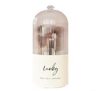 Plastic Rotating Storage Box for Makeup Brushes Cosmetic Tubes and Beauty Accessories with Stable Base and Smooth Turn Mechanism (Cream White)